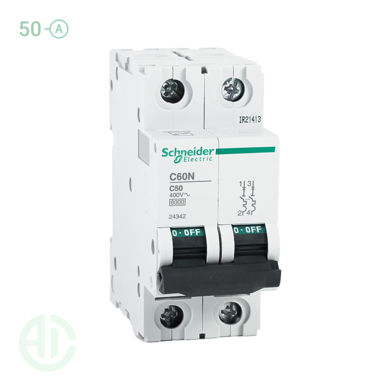 کلید فیوز مینیاتوری MCB اشنایدر تیپ سی 2 پل 50 آمپر 24342 C