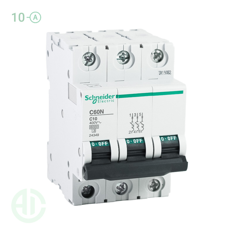 کلید فیوز مینیاتوری MCB اشنایدر تیپ سی 3 پل 10 آمپر 24349 C