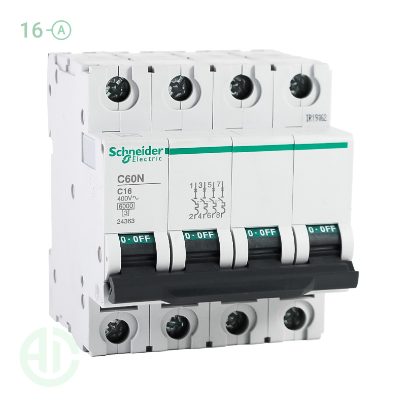 کلید فیوز مینیاتوری MCB اشنایدر تیپ سی 4 پل 16 آمپر 24363 C