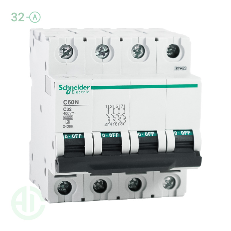 کلید فیوز مینیاتوری MCB اشنایدر تیپ سی 4 پل 32 آمپر 24366 C