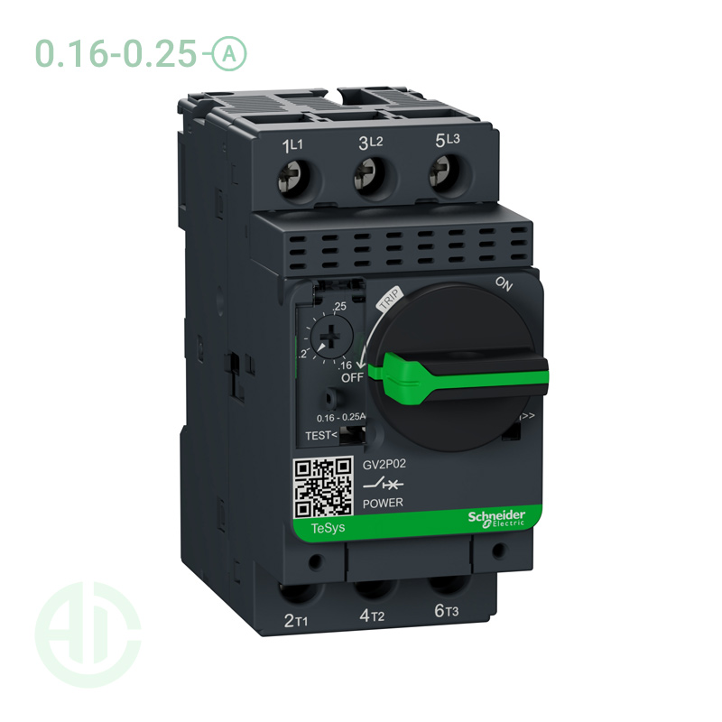 کلید حرارتی MPCB اشنایدر 0.25 -0.16 آمپر GV2P02