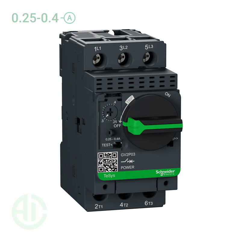 کلید حرارتی MPCB اشنایدر 0.25 -0.4 آمپر GV2P03