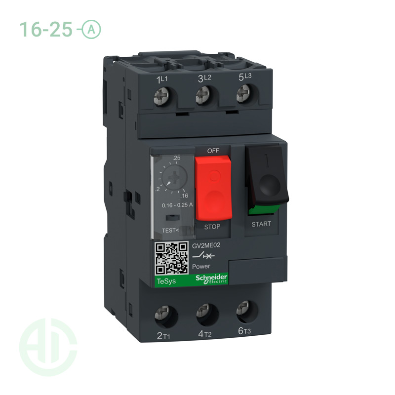 کلید حرارتی MPCB اشنایدر 0.25 -0.16 آمپر GV2ME02
