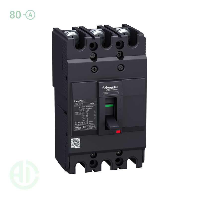 کلید اتوماتیک فیکس تیپ ایزی پکت 80 آمپر  اشنایدر  EZC100H3080