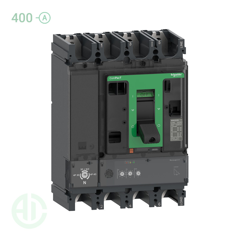 کلید اتوماتیک کامپکت MCCB اشنایدر سری ان اس ایکس 4 پل 400 آمپر NSX C40F42D400