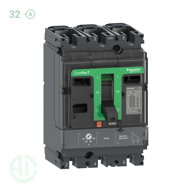 کلید اتوماتیک کامپکت MCCB اشنایدر سری ان اس ایکس 3 پل 32 آمپر NSX C10F3TM032