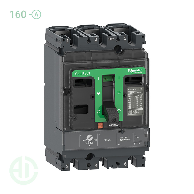 کلید اتوماتیک کامپکت MCCB اشنایدر سری ان اس ایکس 3 پل 160 آمپر NSX C16F3TM160