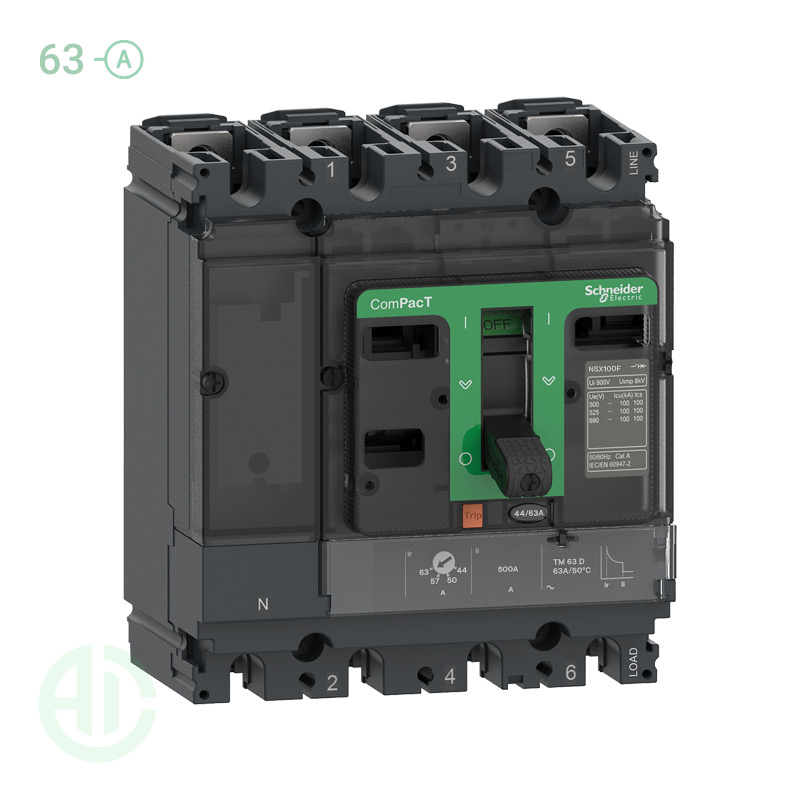 کلید اتوماتیک کامپکت MCCB اشنایدر سری ان اس ایکس 4 پل 63 آمپر NSX C10F6TM063