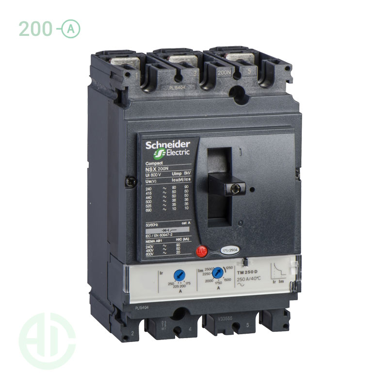 کلید اتوماتیک کامپکت MCCB اشنایدر سری ان اس ایکس 3 پل 200 آمپر NSX LV431831