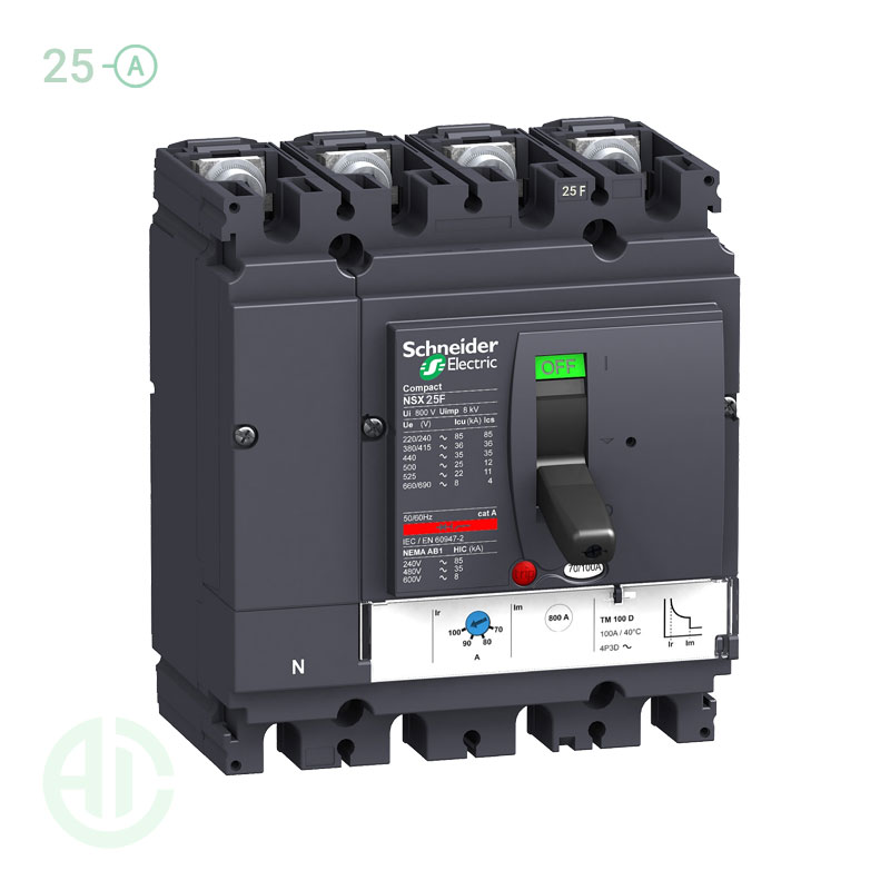 کلید اتوماتیک کامپکت MCCB اشنایدر سری ان اس ایکس 4 پل 25 آمپر NSX LV429646