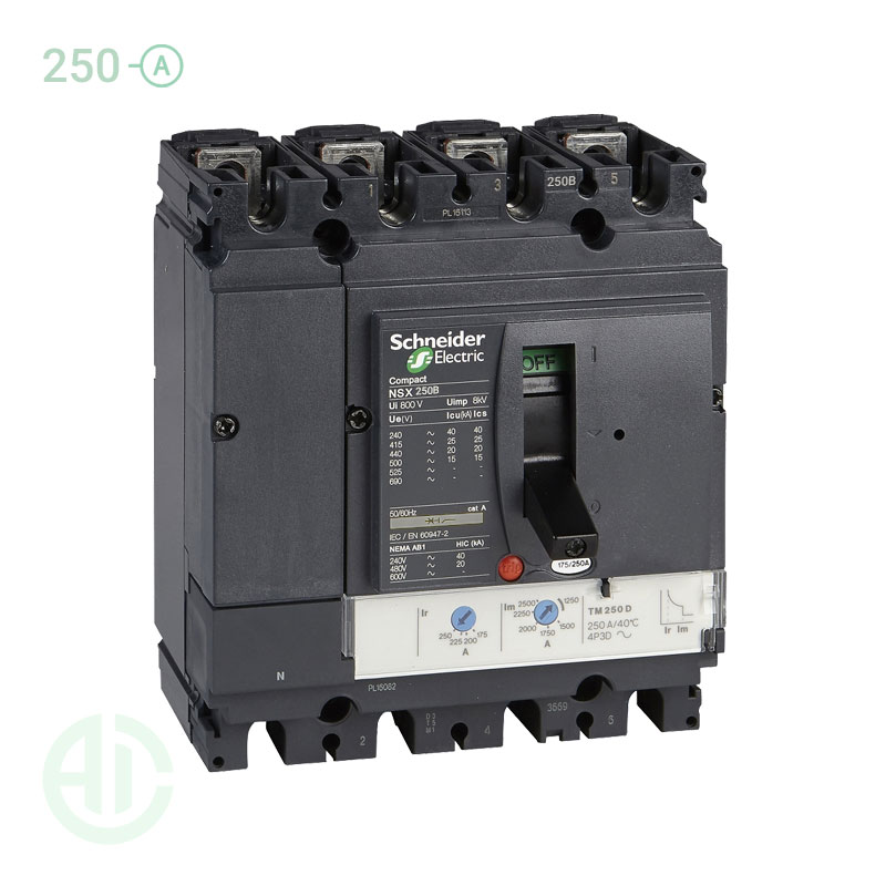 کلید اتوماتیک کامپکت MCCB اشنایدر سری ان اس ایکس 4 پل 250 آمپر NSX LV431840