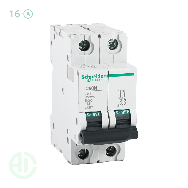 کلید فیوز مینیاتوری MCB اشنایدر تیپ سی 2 پل 16 آمپر 24337 C