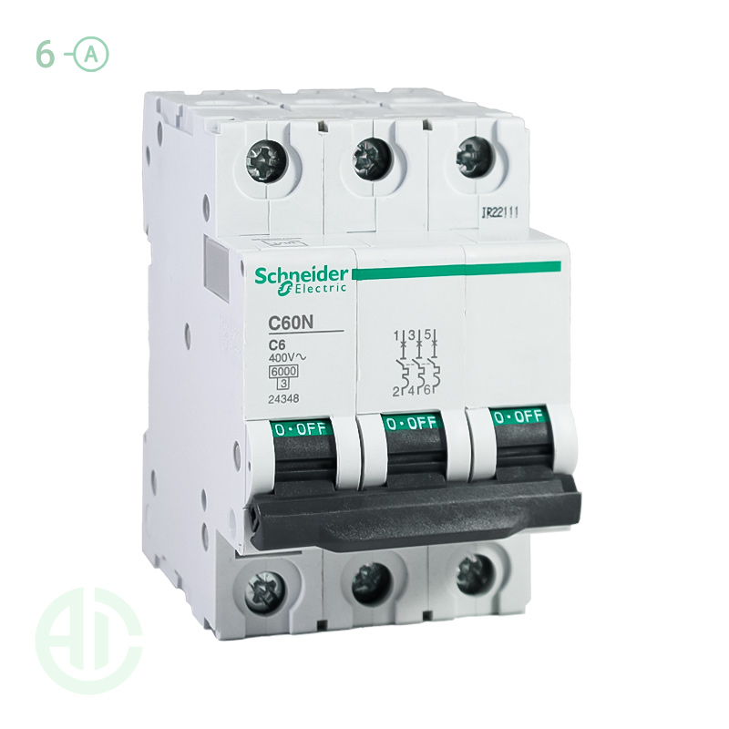 کلید فیوز مینیاتوری MCB اشنایدر تیپ سی 3 پل 6 آمپر 24348 C