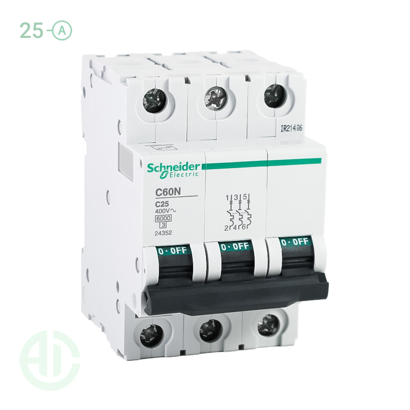 کلید فیوز مینیاتوری MCB اشنایدر تیپ سی 3 پل 25 آمپر 24352 C
