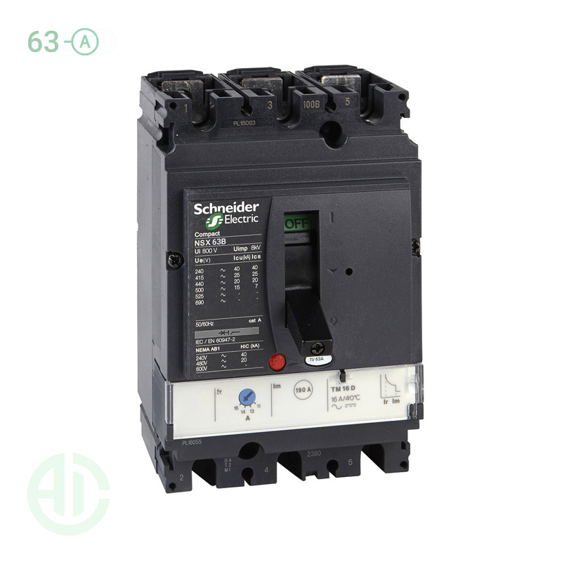 کلید اتوماتیک کامپکت MCCB اشنایدر سری ان اس ایکس 3 پل 63 آمپر NSX LV429842