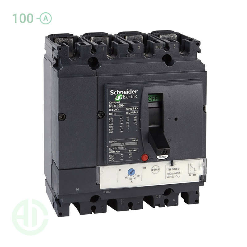 کلید اتوماتیک کامپکت MCCB اشنایدر سری ان اس ایکس 4 پل 100 آمپر NSX LV429850