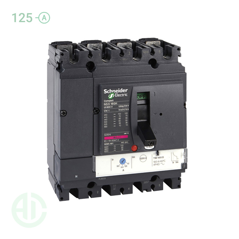 کلید اتوماتیک کامپکت MCCB اشنایدر سری ان اس ایکس 4 پل 125 آمپر NSX LV430681