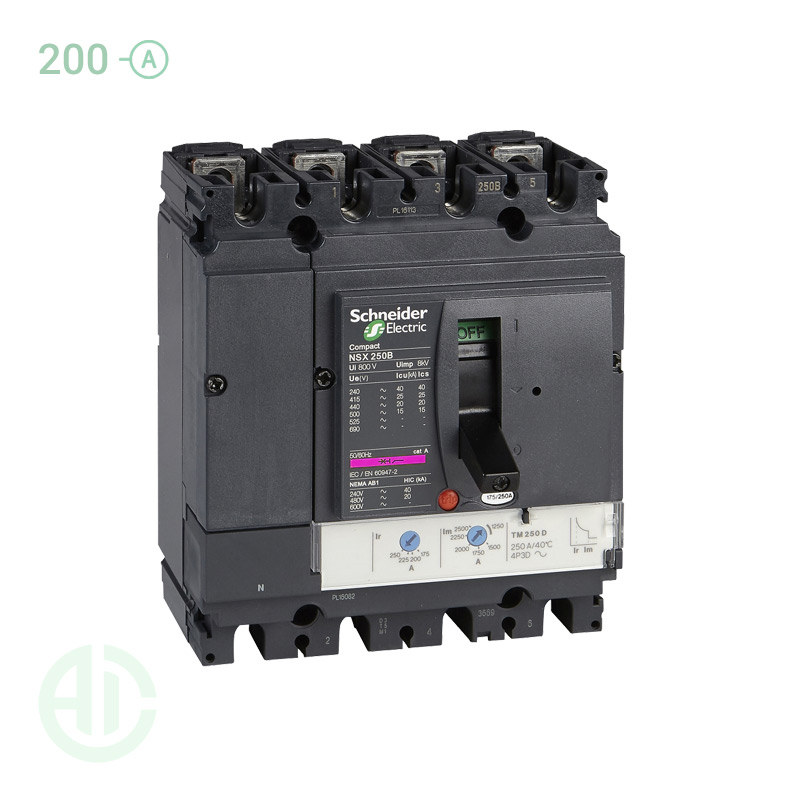 کلید اتوماتیک کامپکت MCCB اشنایدر سری ان اس ایکس 4 پل 200 آمپر NSX LV431681
