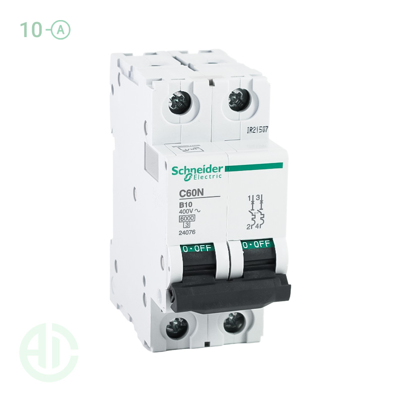 کلید فیوز مینیاتوری MCB اشنایدر تیپ بی 2 پل 10 آمپر 24076 B