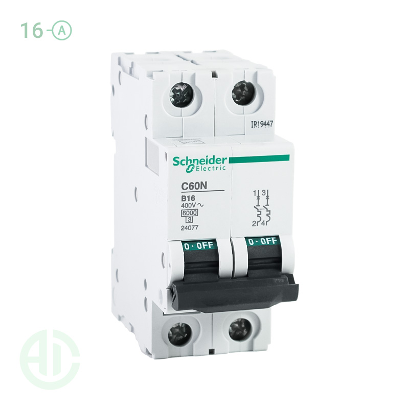 کلید فیوز مینیاتوری MCB اشنایدر تیپ بی 2 پل 16 آمپر 24077 B