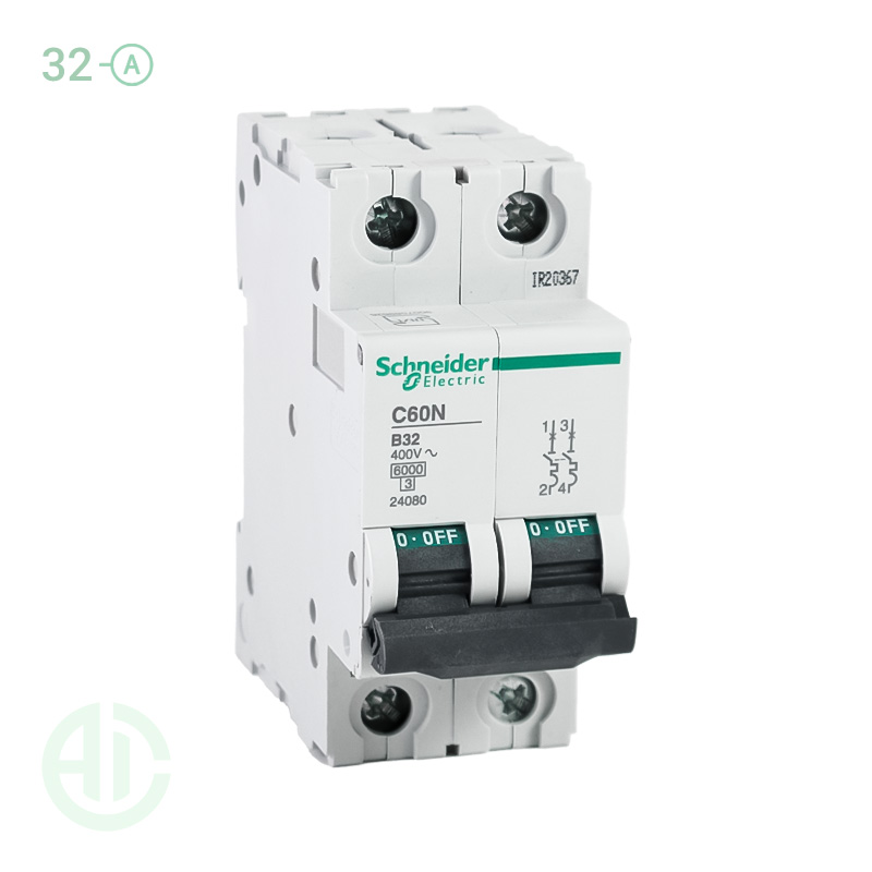 کلید فیوز مینیاتوری MCB اشنایدر تیپ بی 2 پل 32 آمپر 24080 B