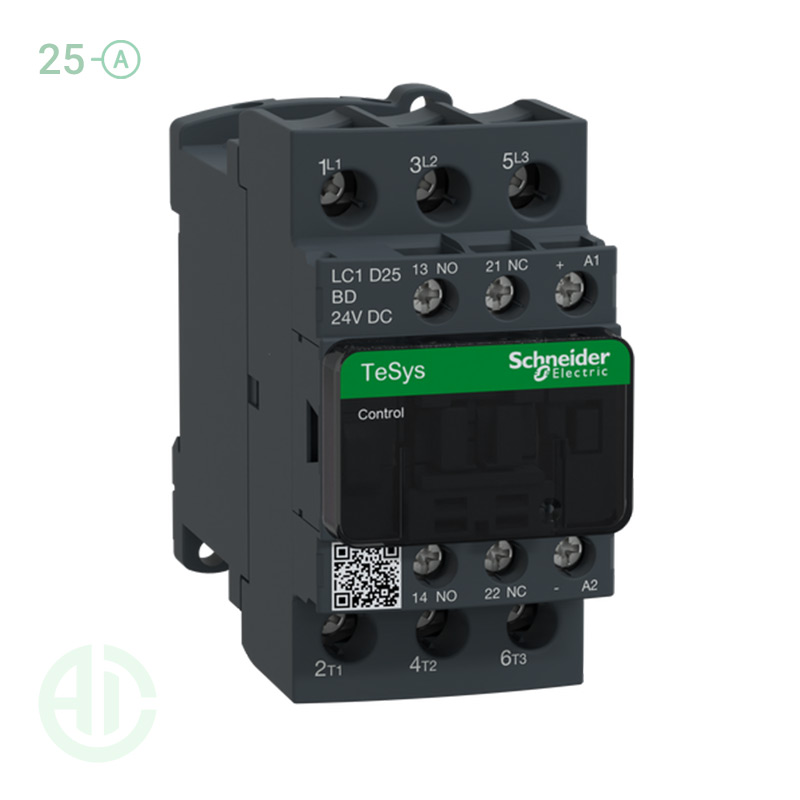 کنتاکتور سری دی 25 آمپر  ولتاژ 24DC  اشنایدر LC1D25BD